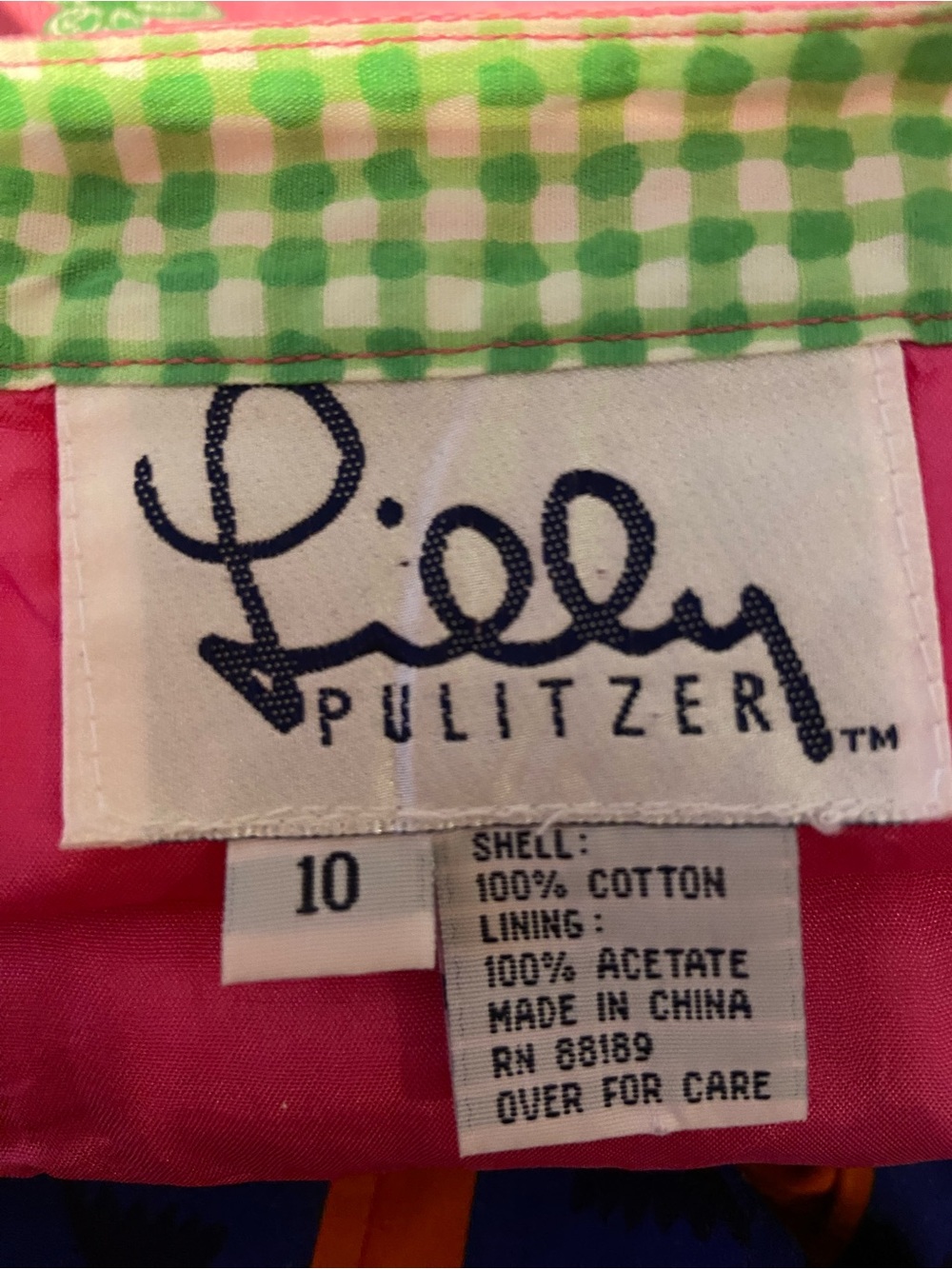 Lilly Pulitzer Pink Mini Skirt with Green Bees - Picture 5 of 7